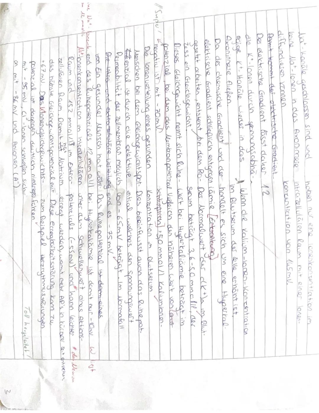 9.10.2024
1 Klausur Biologie
Q1 GK PEU
Noemie
1.  1
Ruhepotenzial
Trifft ein Reiz das Axon wird
Die Natrium-Kalium-Pumpe pumpt
pro Zykl
