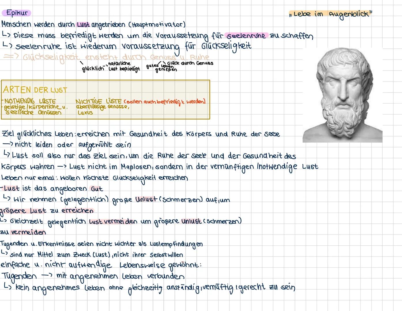 # Aristoteles Glück
-Glück unabhänigig vom Zufall letwas vollkommenes
-Glück des einzelen = Glück der Gesellschaft
- Um Glück zu erfahren