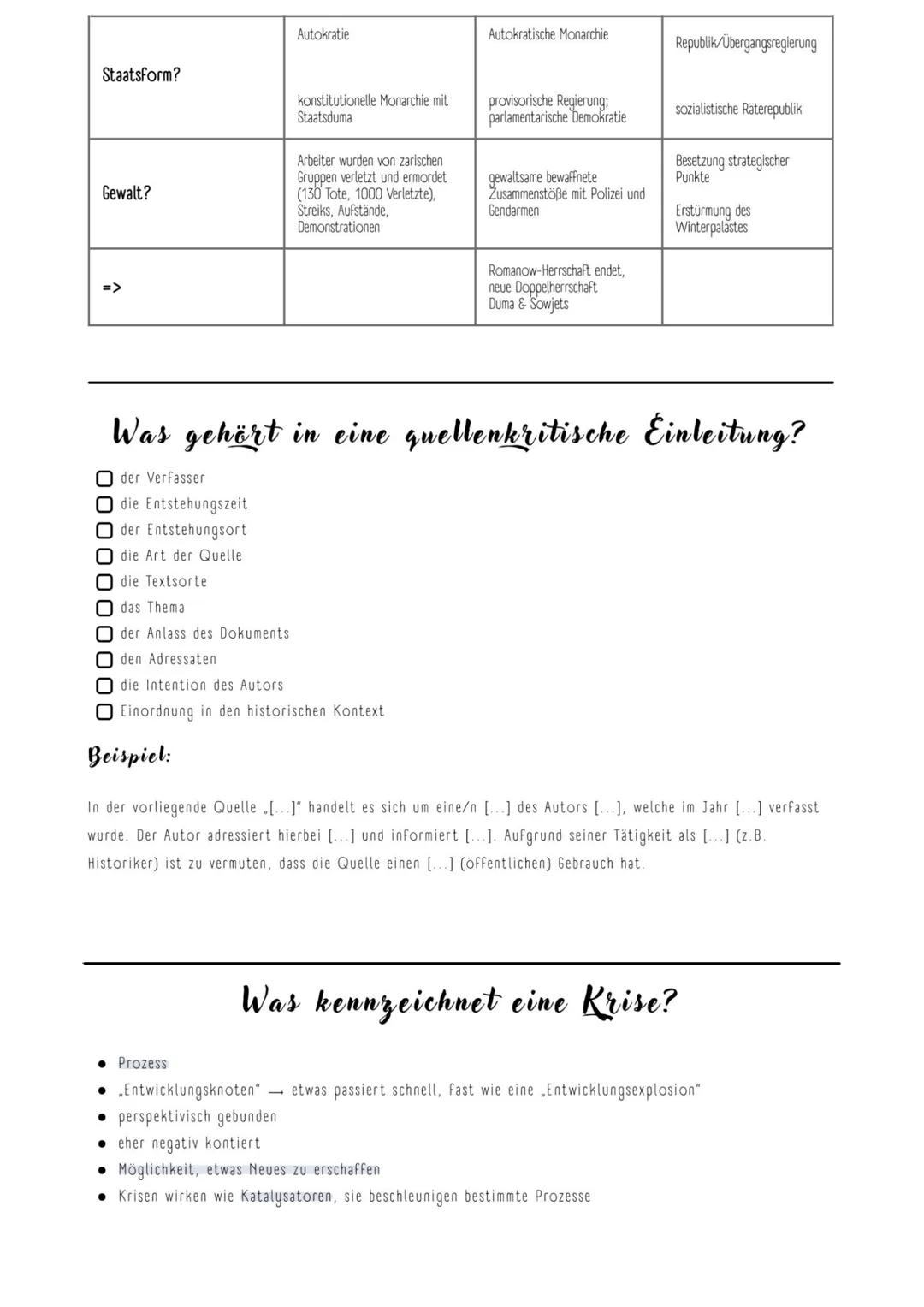 # Lernzettel Geschichts-LK
1. Klgysur
Ling Deiterding
# Die Russische Revolutionen im Überblick
*Definition von Revolution:* Grundlegend