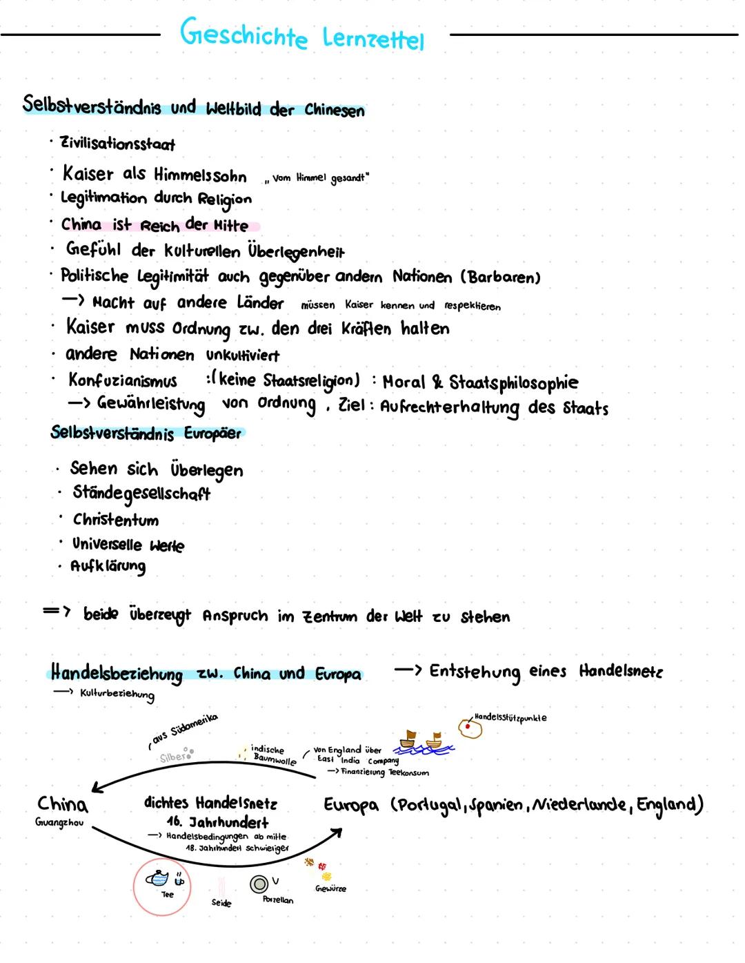 Vorabi Geschichte China und 1. WK