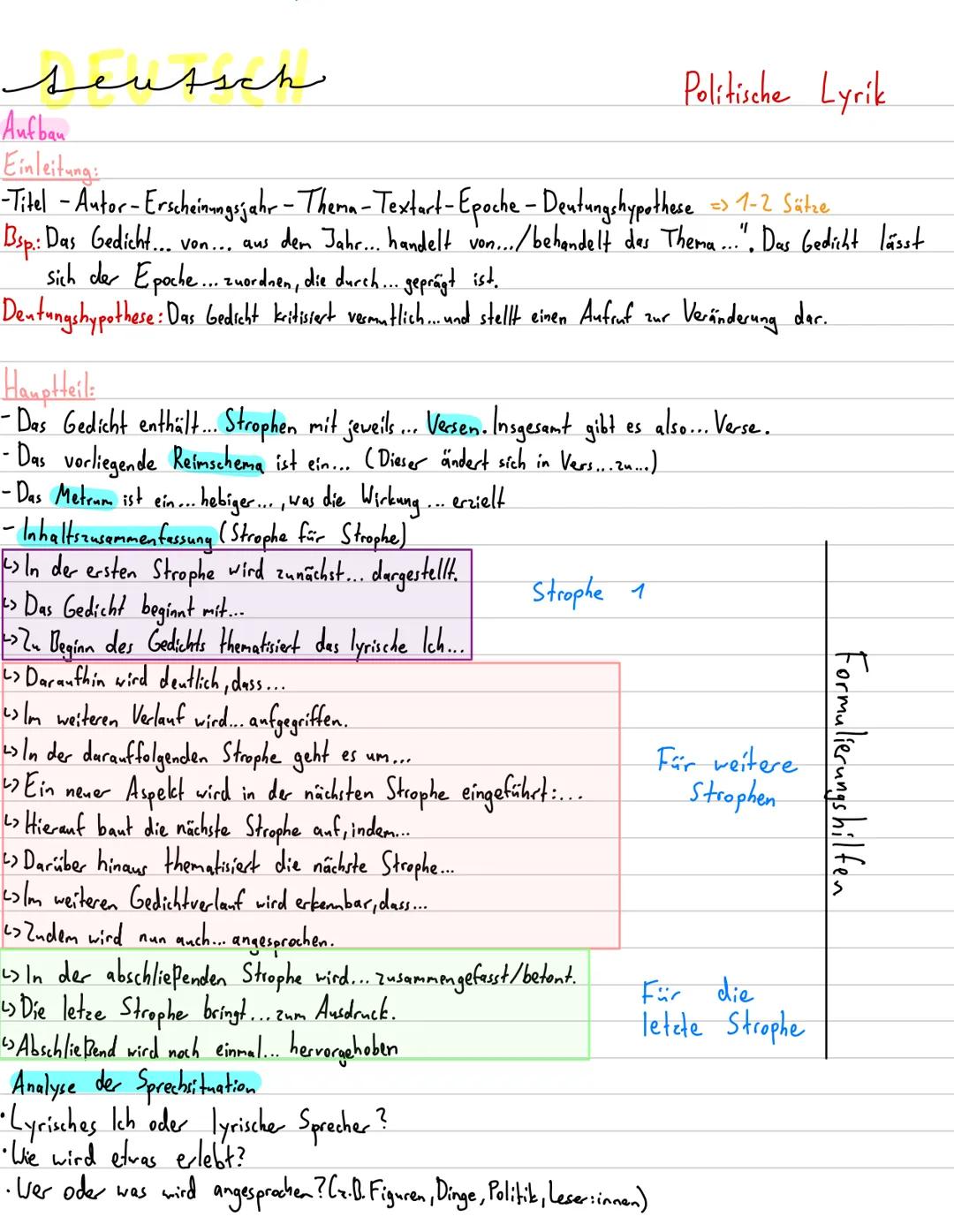 # seutsch
Aufbau
Einleitung:
Politische Lyrik
-Titel - Autor-Erscheinungsjahr - Therma-Textart-Epoche - Deutungshypothese => 1-2 Sätze