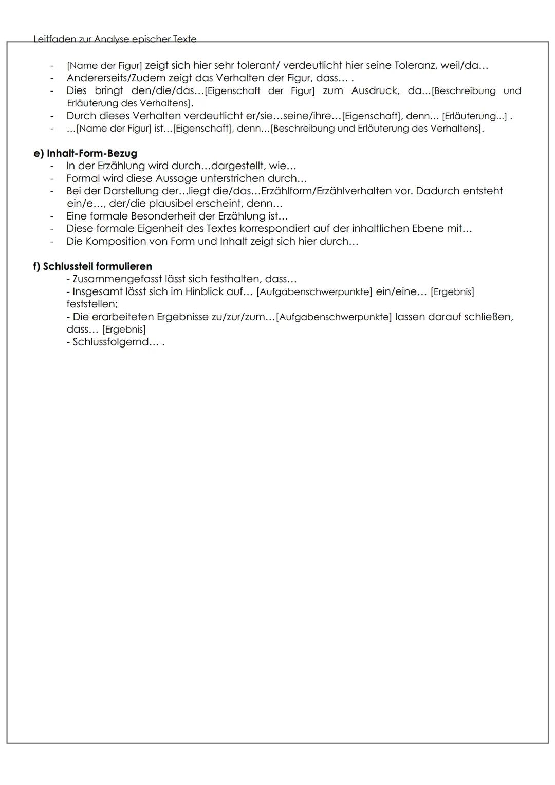 # Leitfaden zur Analyse epischer Texte.
Leitfaden zur Analyse epischer Texte
1. Einleitung
- Formalangaben: Autor, Titel, Entstehungs-/Ers