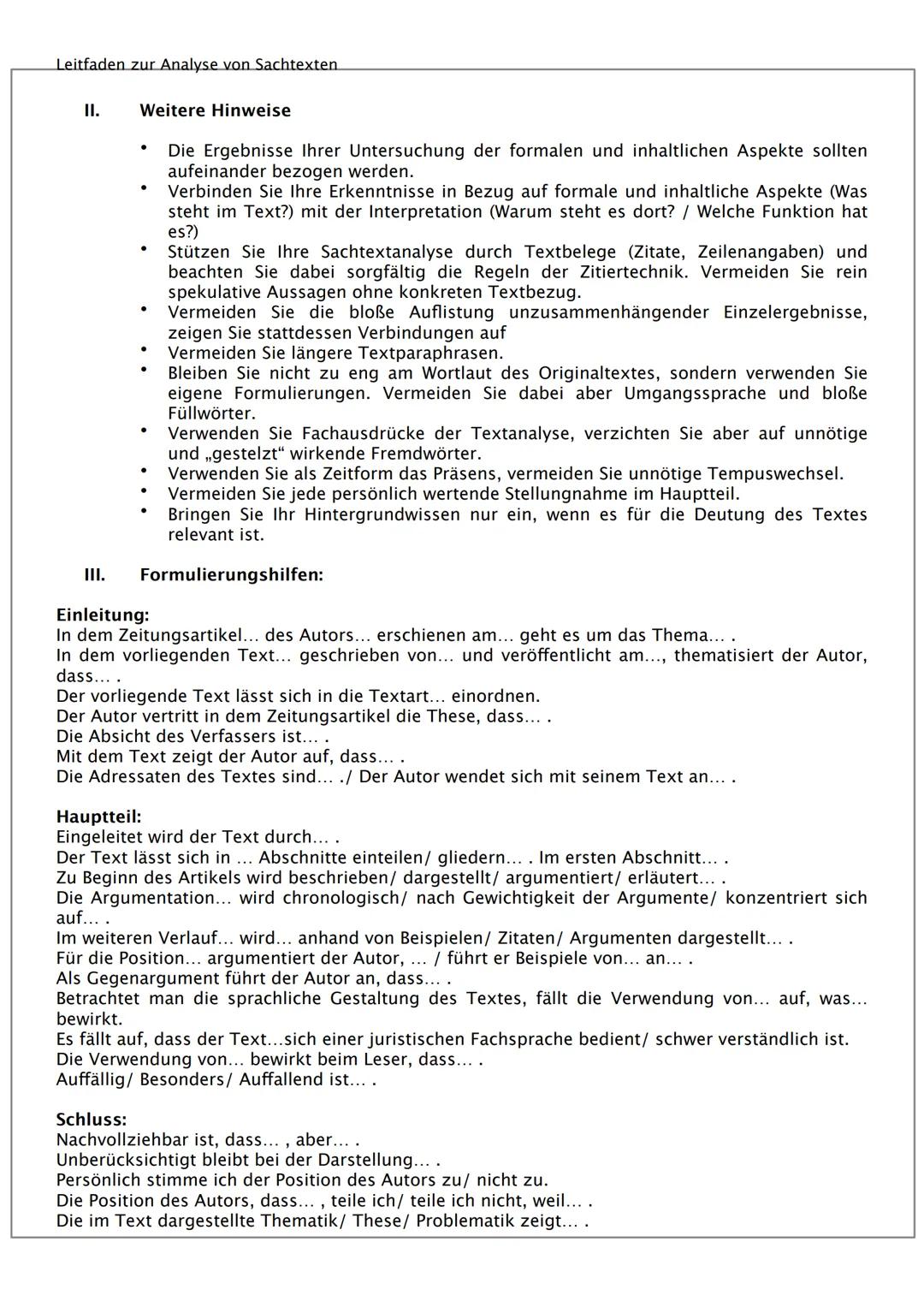 # Leitfaden zur Analyse epischer Texte.
Leitfaden zur Analyse epischer Texte
1. Einleitung
- Formalangaben: Autor, Titel, Entstehungs-/Ers