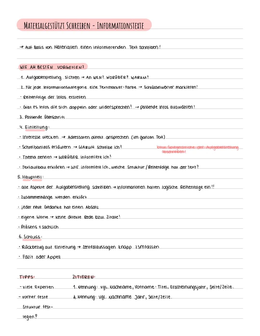 # MATERIALGESTÜTZT SCHREIBEN - INFORMATIONSTEXTE
Auf Basis von Materialien einen informierenden Text schreiben!
## WIE AM BESTEN VORGEHEN?