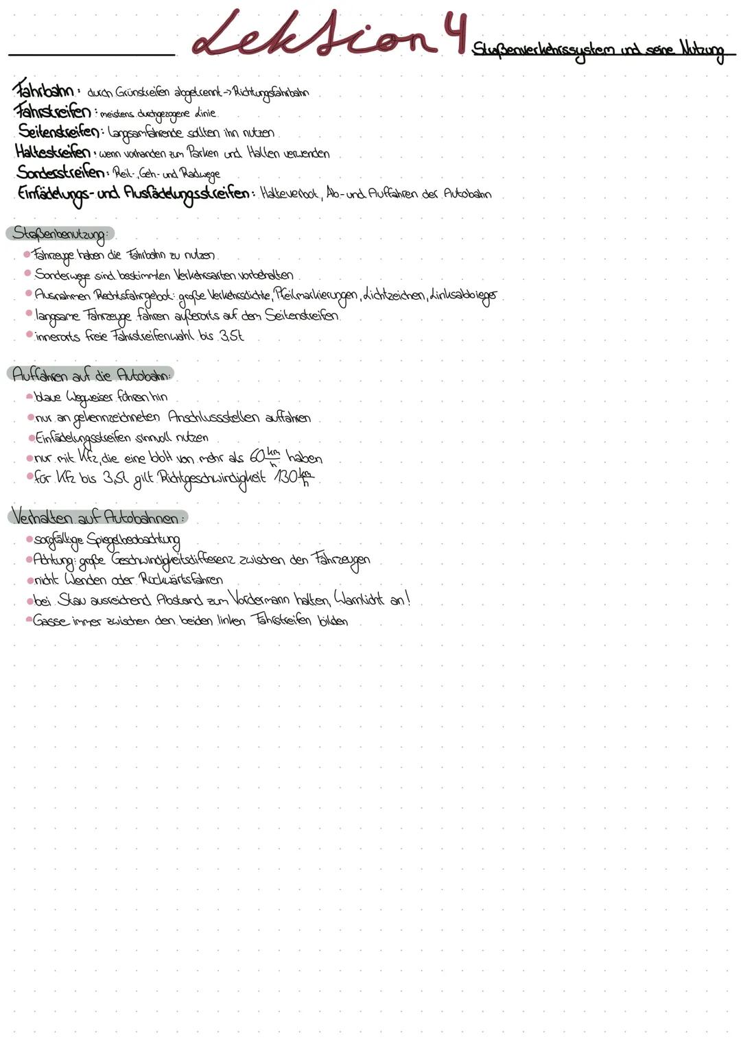 # Notizen
Lektion 1+2
- Telefonieren nur mit Freisprechanlage aber bei ausgeschaltenen Molor
- 3-Skellige Schlüsselzahlen gelten nur in Inl