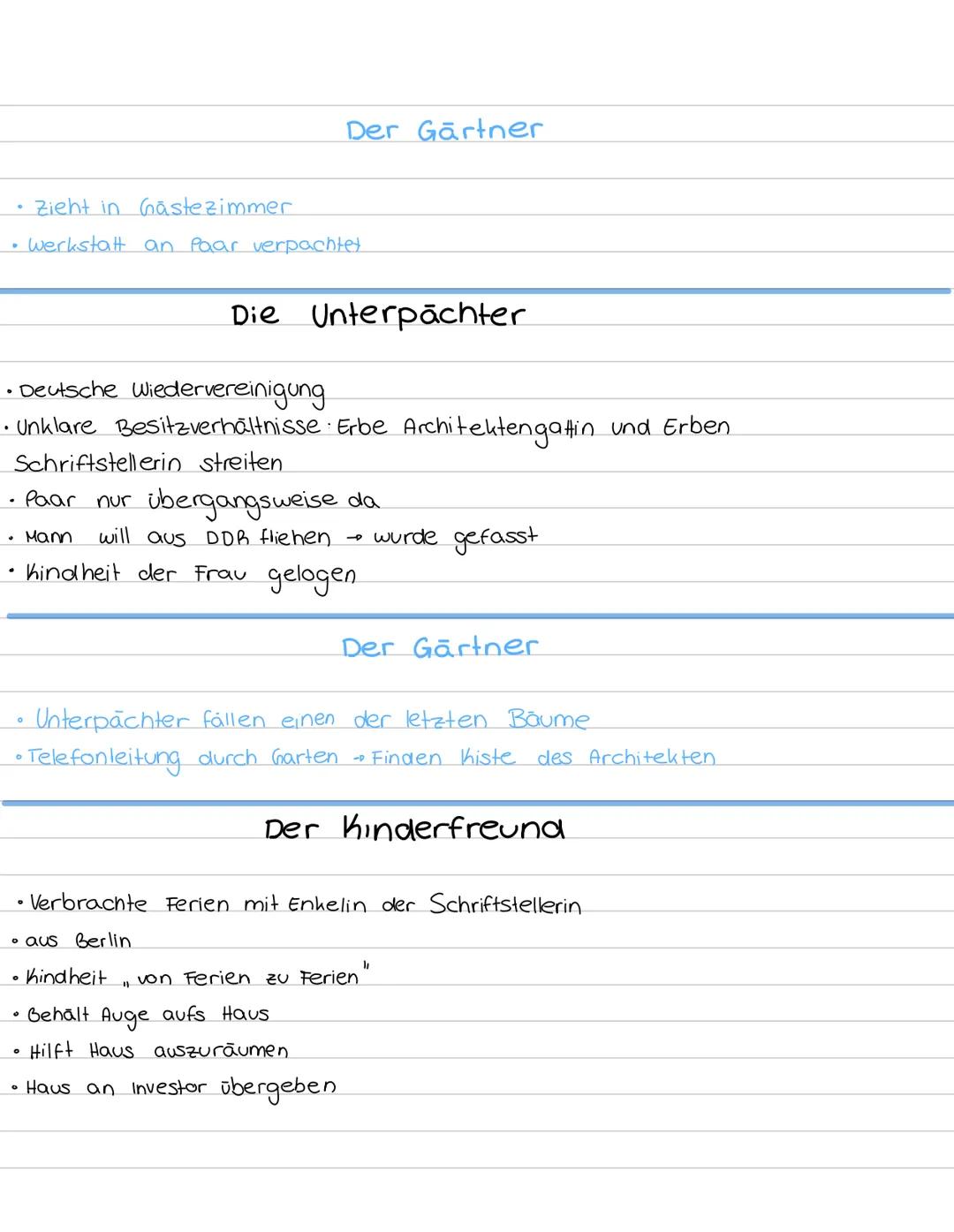 # HEIMSUCHUNG
Jenny Erpenbeck
Kapitel zusammenfassung
Prolog
•See und Umgebung durch Gletscher geformt
Der Gärtner
• Teil des Dorfe