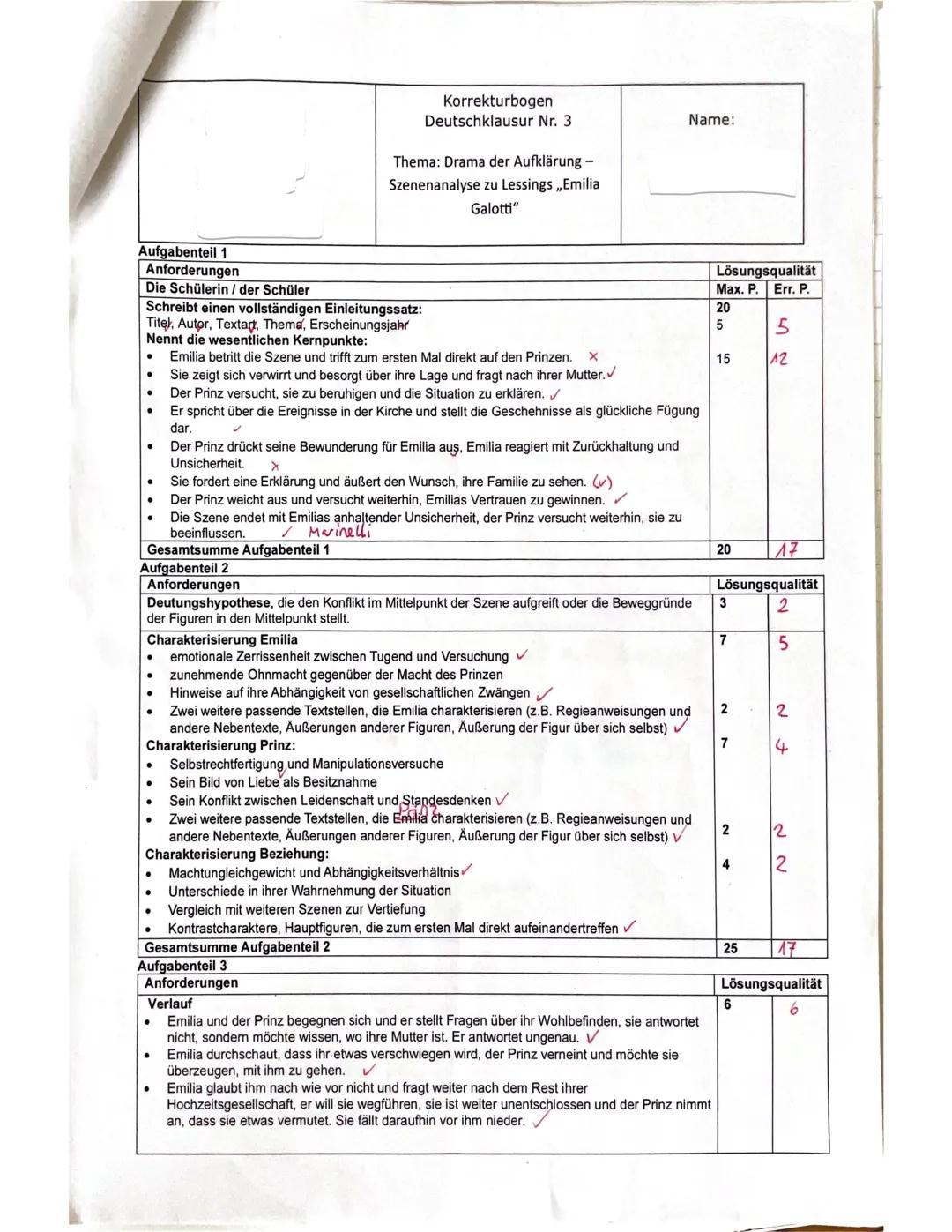 Deutschklausur Nr. 3
Drama der Aufklärung -
Szenenanalyse zu Lessings „Emilia
Galotti"
90 Min.
Viel Erfolg!
Name / Klasse
05.03.25
Datum