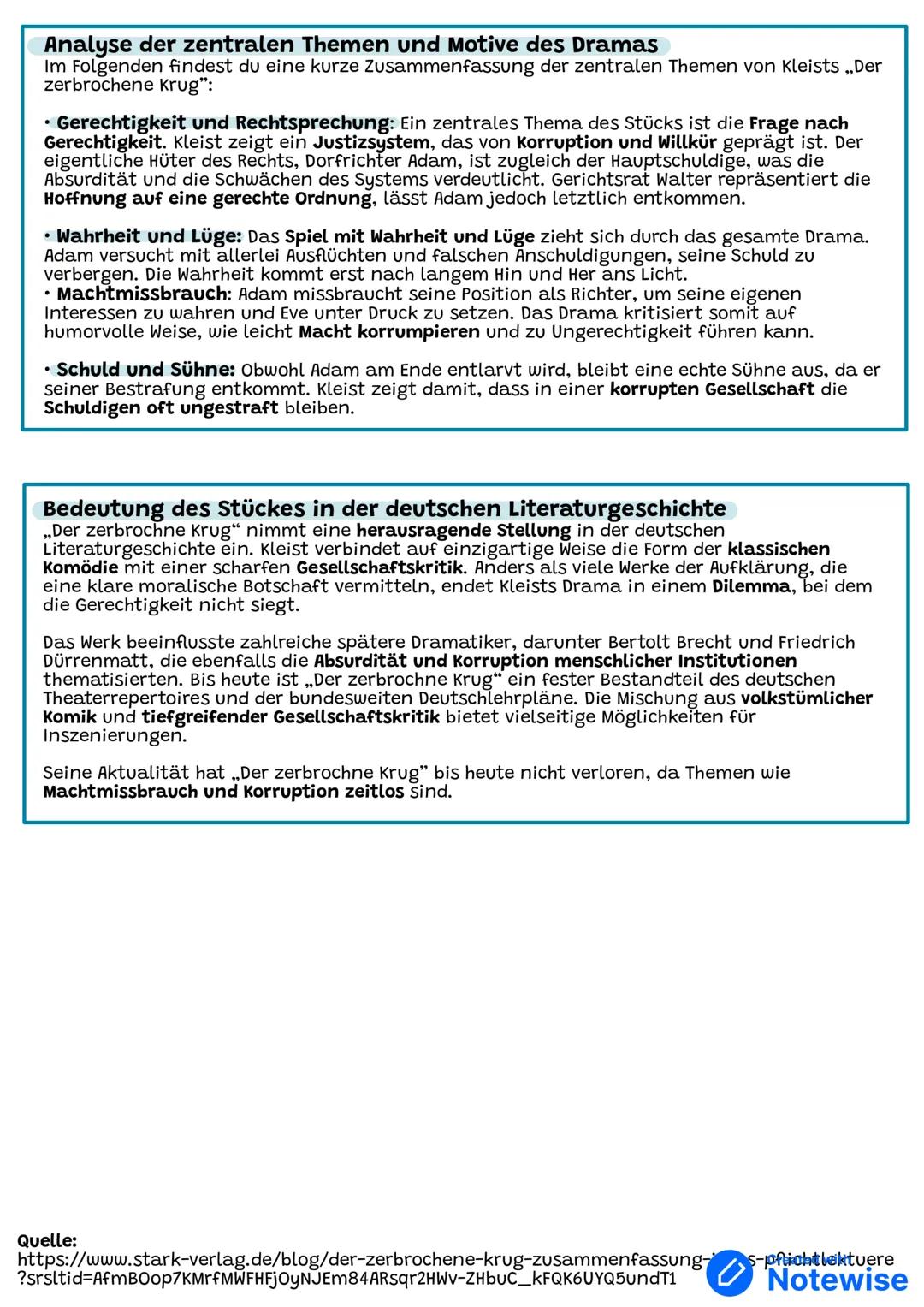 # Pflichtlektüre - „Der Zerbrochene Krug"
Heinrich von Kleists Lustspiel „Der zerbrochne Krug" wurde 1808 veröffentlicht und gilt als
eines