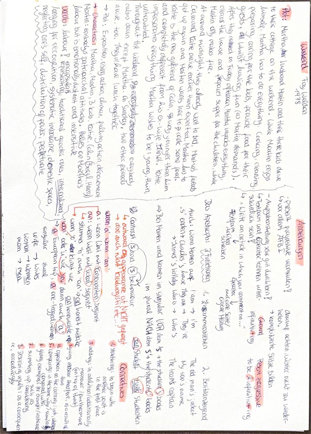 Englisch Probeabitur, Short Storys und behold the dreamers (bis Kap. 17)