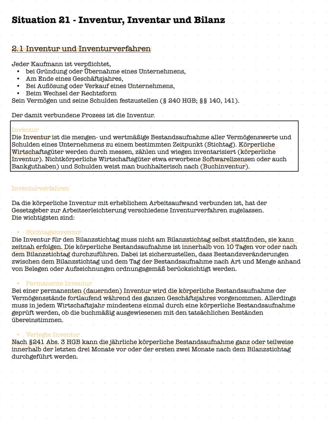 # Lernzettel Rechnungswesen
Inventur, Inventar, Bilanz
Inventur
Definition: vollständige Bestandsaufnahme, Vermögenswerte und Schulden du
