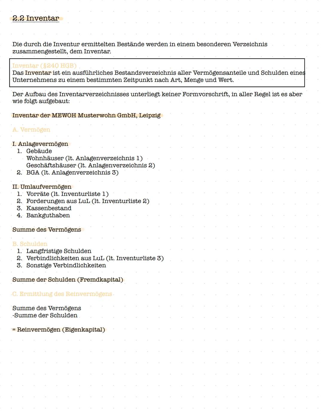 # Lernzettel Rechnungswesen
Inventur, Inventar, Bilanz
Inventur
Definition: vollständige Bestandsaufnahme, Vermögenswerte und Schulden du