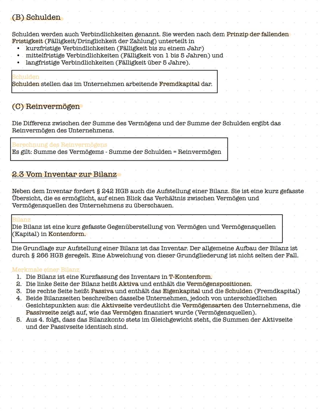 # Lernzettel Rechnungswesen
Inventur, Inventar, Bilanz
Inventur
Definition: vollständige Bestandsaufnahme, Vermögenswerte und Schulden du