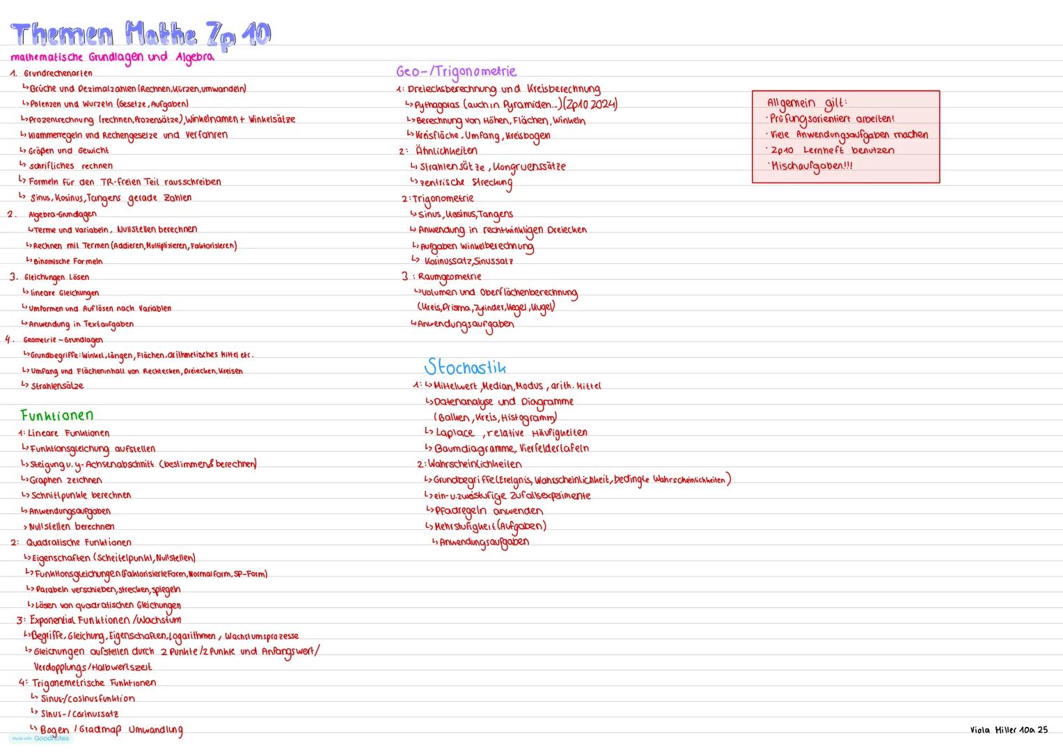 Themen Mathe 70 10
mathematische Grundlagen und Algebra
1. Grundrechenarten
- Brüche und Dezimalzanien (Rechnen, Kürzen, umwandeln)
- >Poten