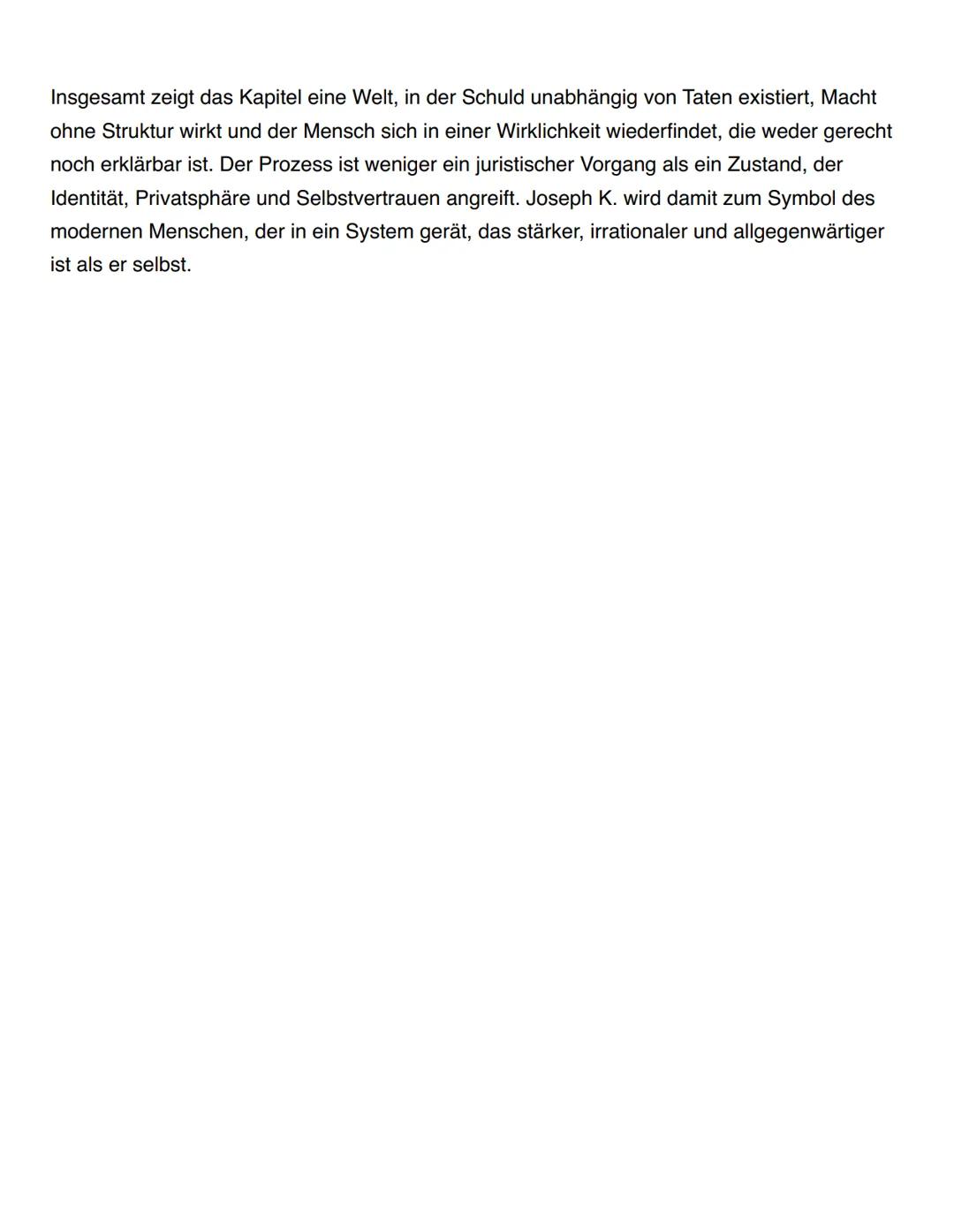 # FRANZ
# KAFKA
# DER
# PROZESS # Kapitel- 1 Verhaftung
Zusammenfassung
Am Morgen seines 30. Geburtstags wird Josef K. überraschend ver