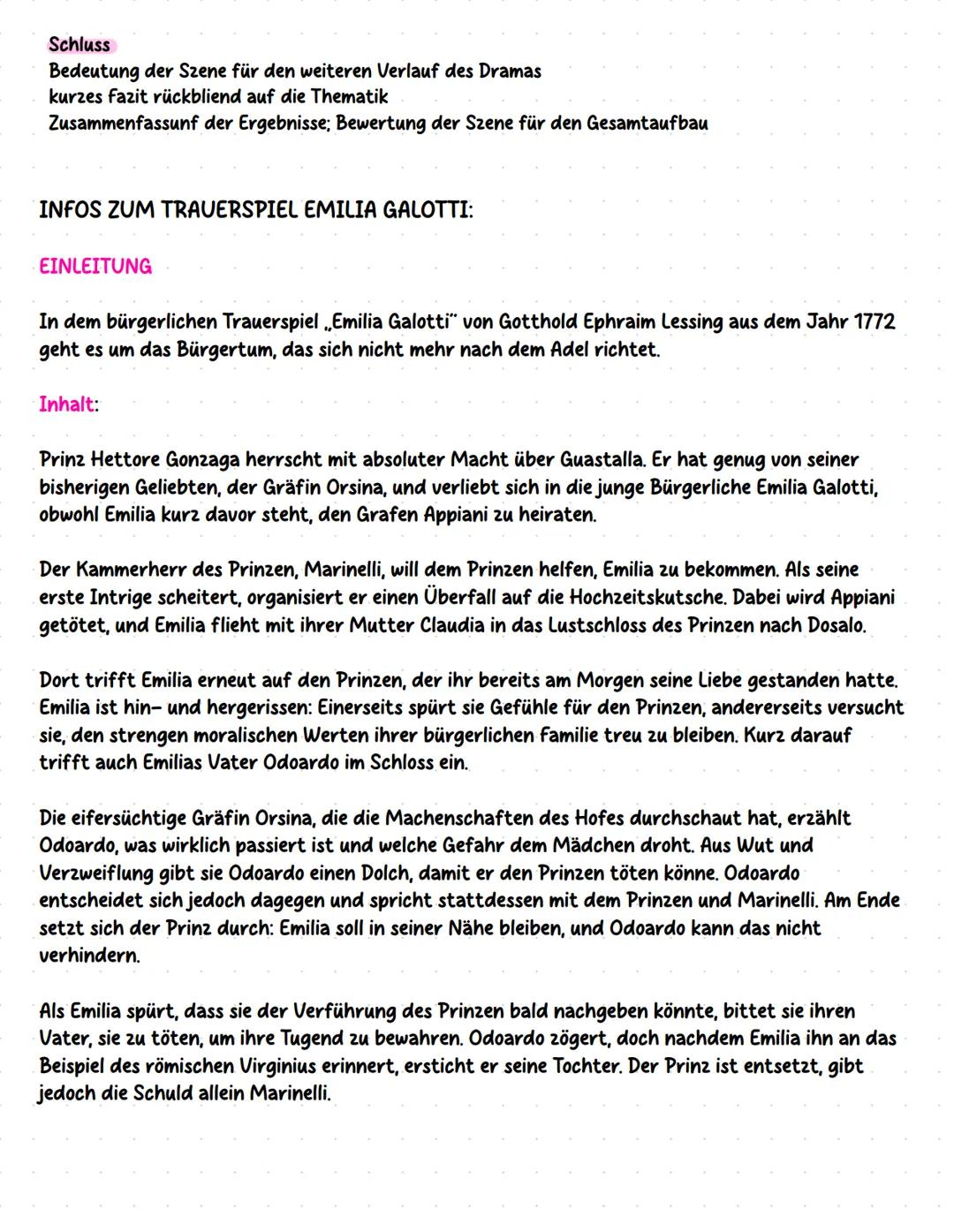 # Aufbau einer szenenanalyse
Einleitung
Autor, Titel, Erscheinungsjahr, Textsorte, Thema
2b. Die folgende Szene, des Trauerspiels „Emilia