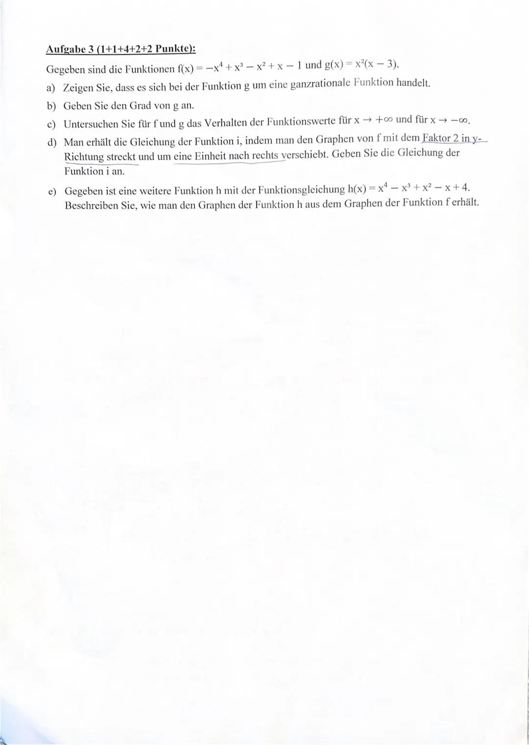 EF M SCA/RED/VIS
Name: Viola Hiller
2. Mathematikklausur
01.12.2025
Prüfungsteil A: Aufgaben ohne Hilfsmittel
Dieser Teil ist nach spätesten