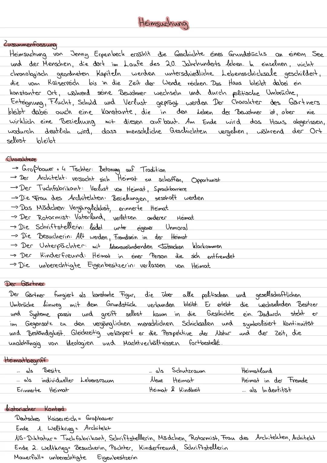 # Heimsuchung
Zusammenfassung
Heimsuchung von Jenny Erpenbeck erzählt die Geschichte eines Grundstücks an einem See
und der Menschen, die d