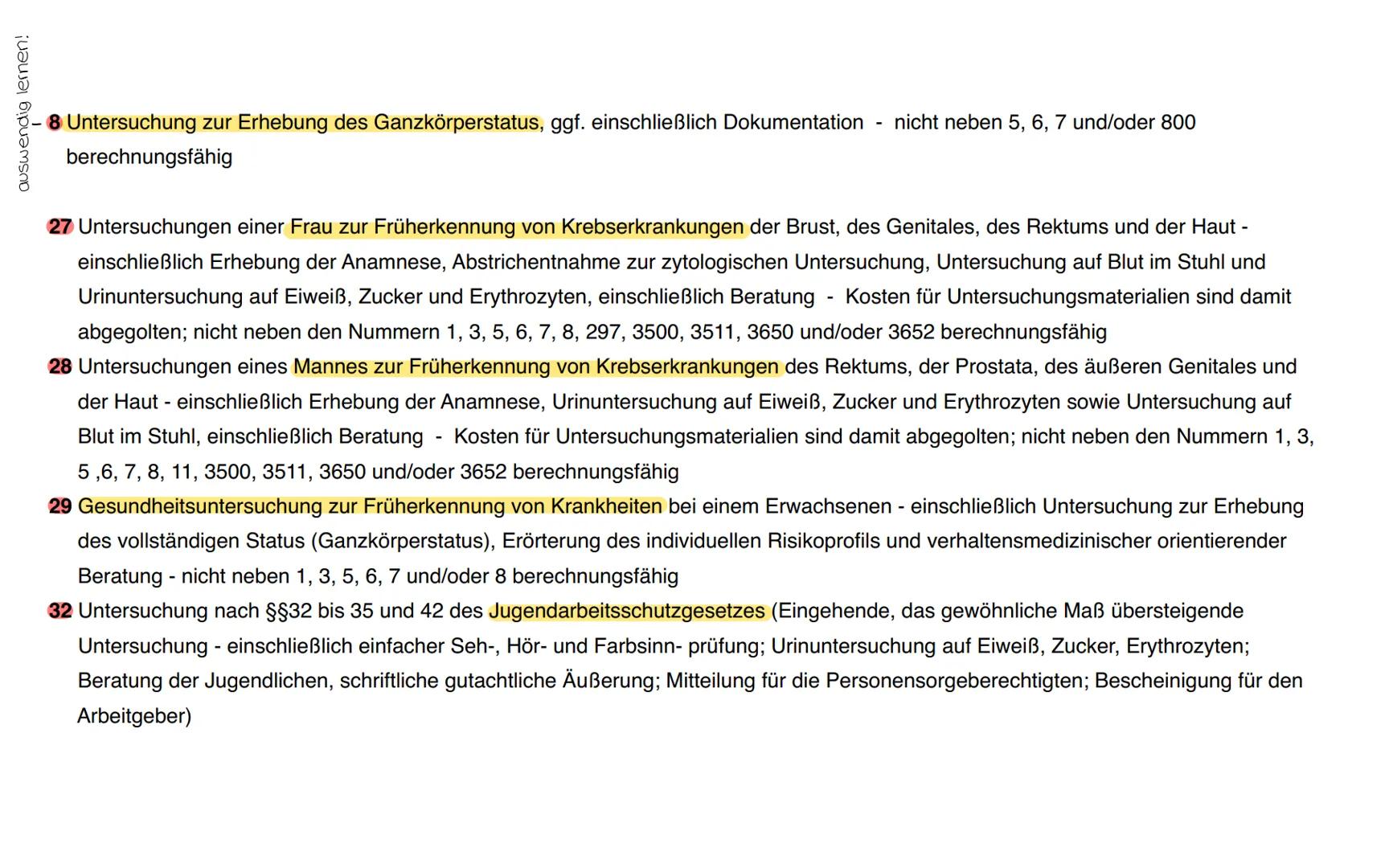 auswendig lernen!
# Abrechnung erbrachter Leistungen – GOÄ
Allgemeine Beratungen und Untersuchungen:
1 Beratung - auch mittels Fernspreche