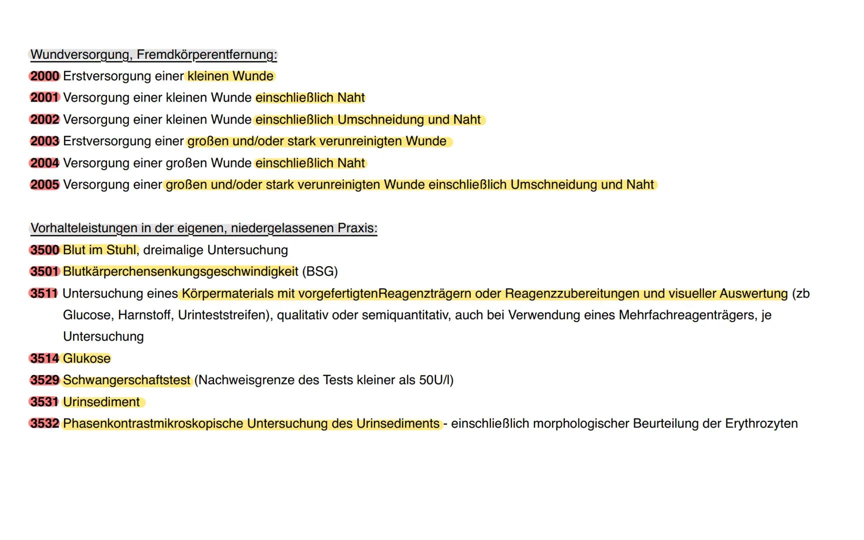 auswendig lernen!
# Abrechnung erbrachter Leistungen – GOÄ
Allgemeine Beratungen und Untersuchungen:
1 Beratung - auch mittels Fernspreche
