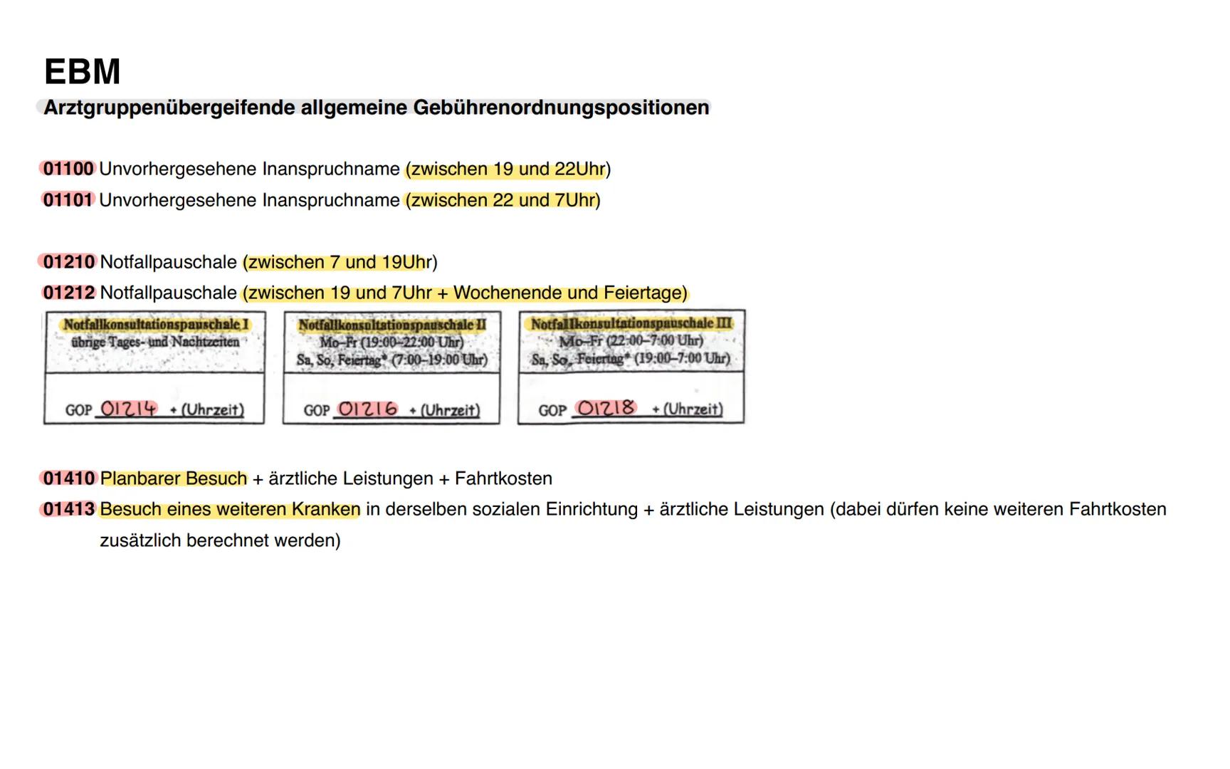 auswendig lernen!
# Abrechnung erbrachter Leistungen – GOÄ
Allgemeine Beratungen und Untersuchungen:
1 Beratung - auch mittels Fernspreche
