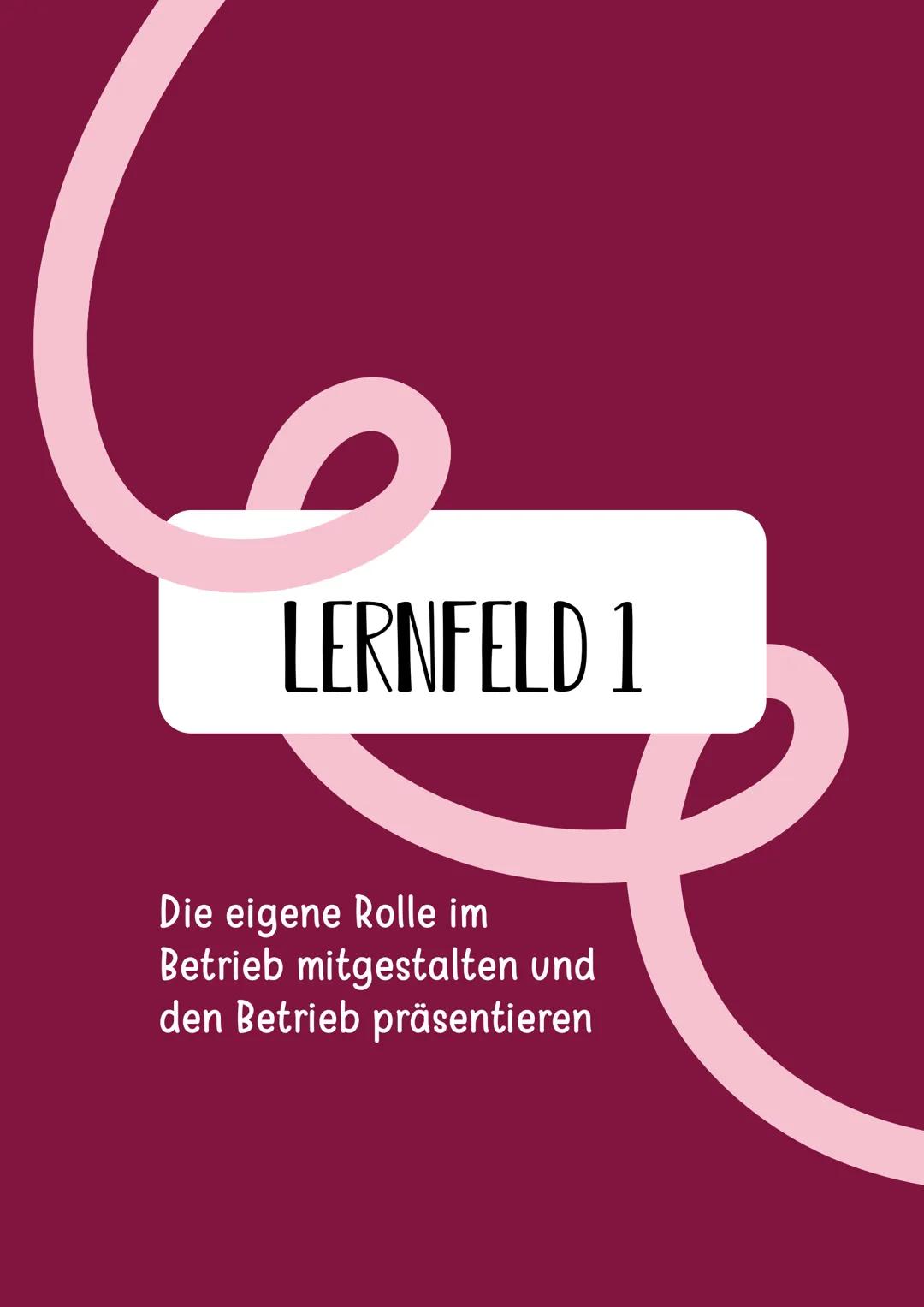 # LERNFELD 1
Die eigene Rolle im
Betrieb mitgestalten und
den Betrieb präsentieren # LF 1: DIE EIGENE ROLLE IM BETRIEB MIT-
GESTALTEN UND D