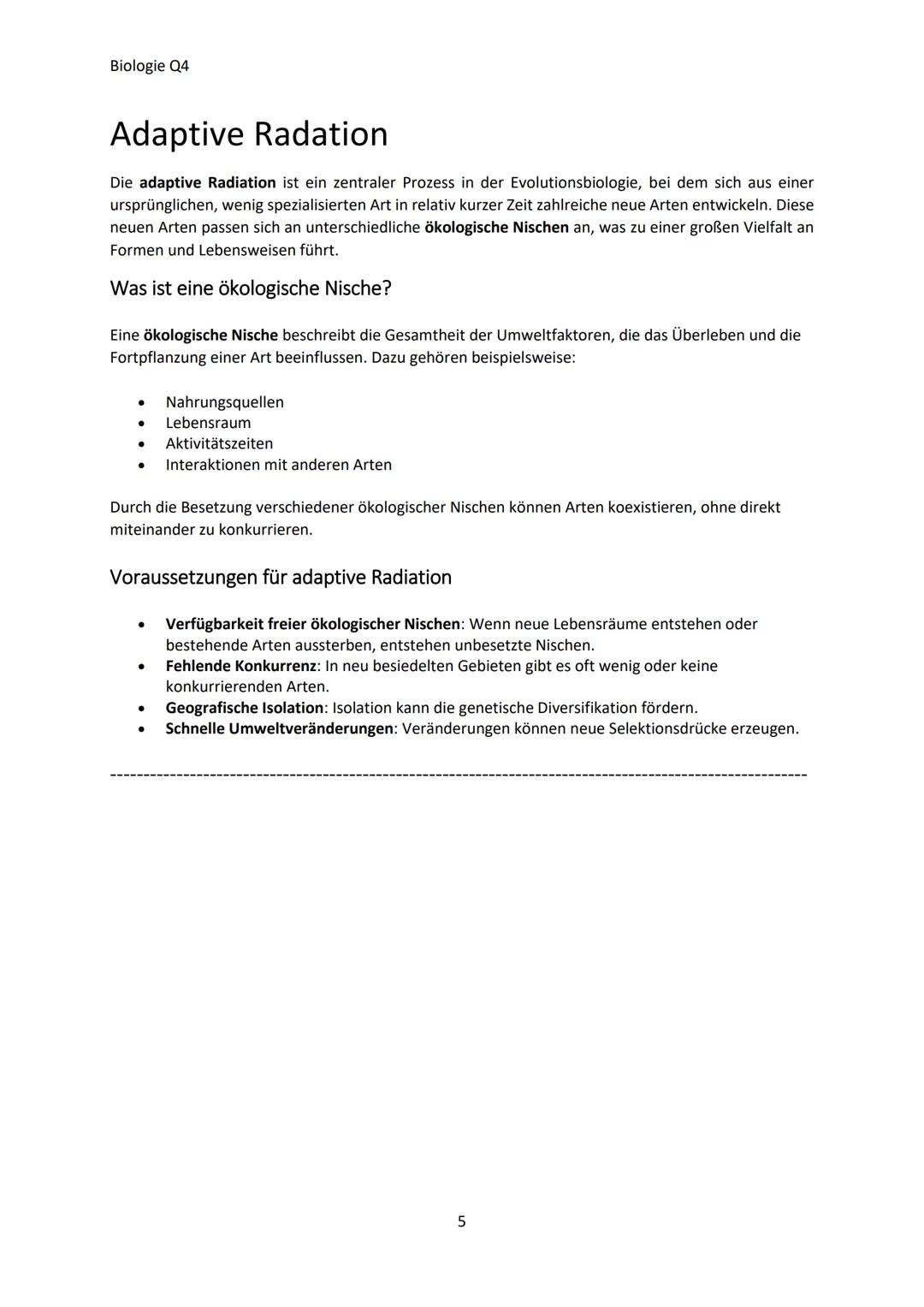 Biologie Q4
Inhaltsangabe
- Evolutionstheorien............................................................................................