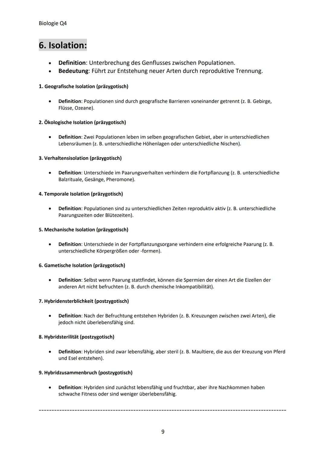 Biologie Q4
Inhaltsangabe
- Evolutionstheorien............................................................................................
