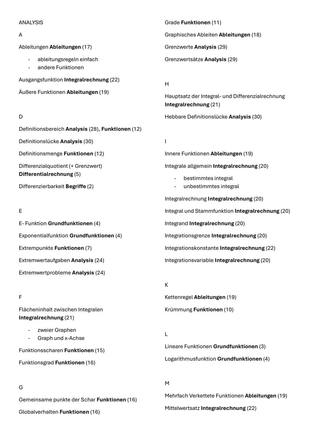 Analysis ANALYSIS
A
Ableitungen Ableitungen (17)
- ableitungsregeln einfach
- andere Funktionen
Ausgangsfunktion Integralrechnung (22)
Ä