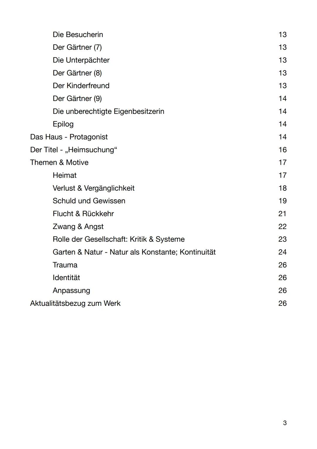 # Deutsch J2.1 Klausur 2 - Literarische Erörterung -
Heimsuchung - Jenny Erpenbeck
Inhaltsverzeichnis
1 Klausurformat
Inhaltliche Zusammen