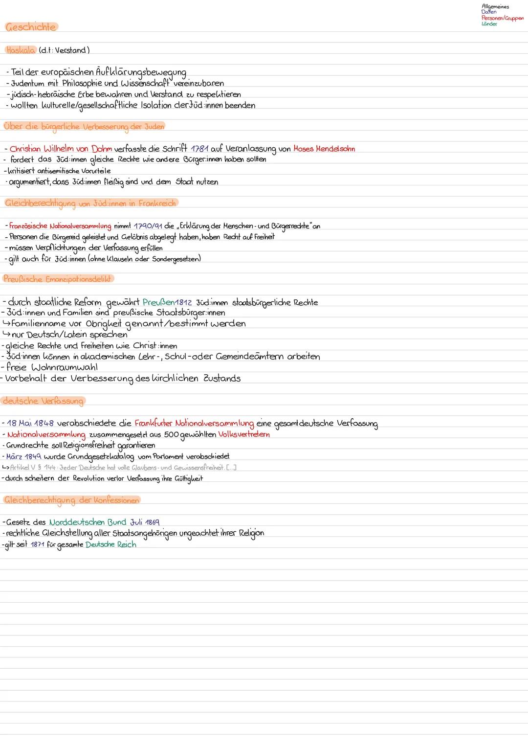 # Geschichte
Haskala (d.t: Verstand)
- Teil der europäischen Aufklärungsbewegung
- Judentum mit Philosophie und Wissenschaft vereinzubaren
