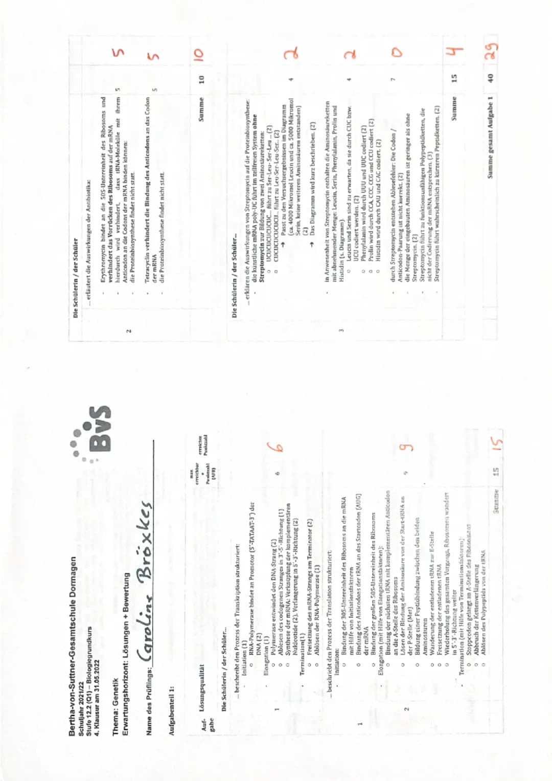 Bearbeitungszeit: 135 Minuten
Hilfsmittel: Deutsches Wörterbuch
# Thema: Genetik - Proteinbiosynthese & Stammbaumanalysen
## Aufgabe 1: Pr