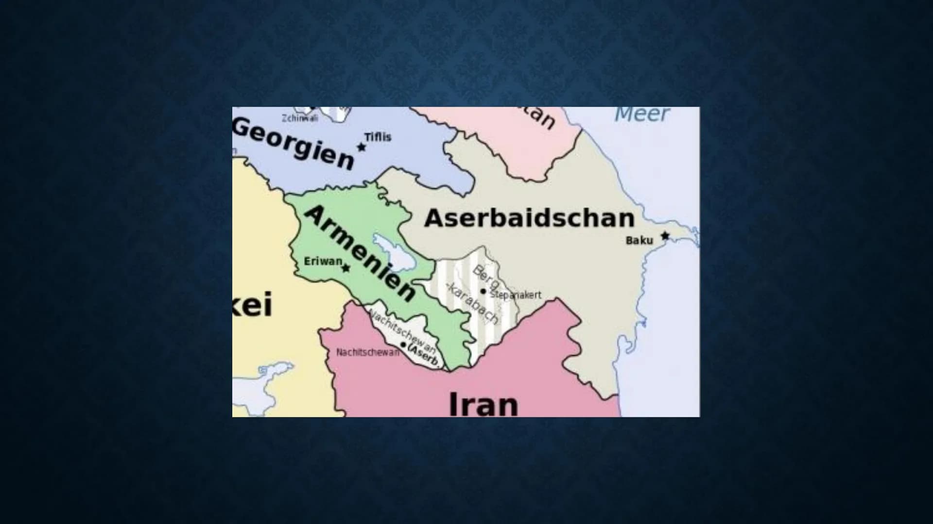 be so ent, the
ter w ain u
Ha
CORONA-NEWS RUSSLAND
KASPISCHES MEER
SCHWARZES
MEER
GEORGIEN
Tiflis
Jerewan
TÜRKEI
*VON ARMENIEN KONTROLLIERT