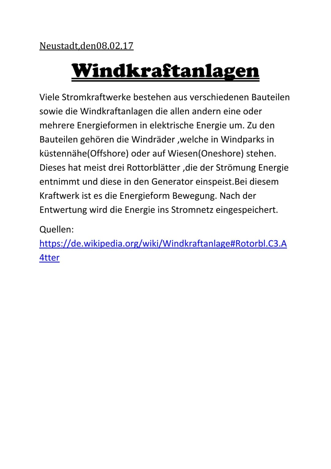 ## Turm und Fundament:
Um die Standfestigkeit der Windenergie-Anlage zu sichern, wird je nach stabilität des Untergrundes
eine Pfahl- oder F