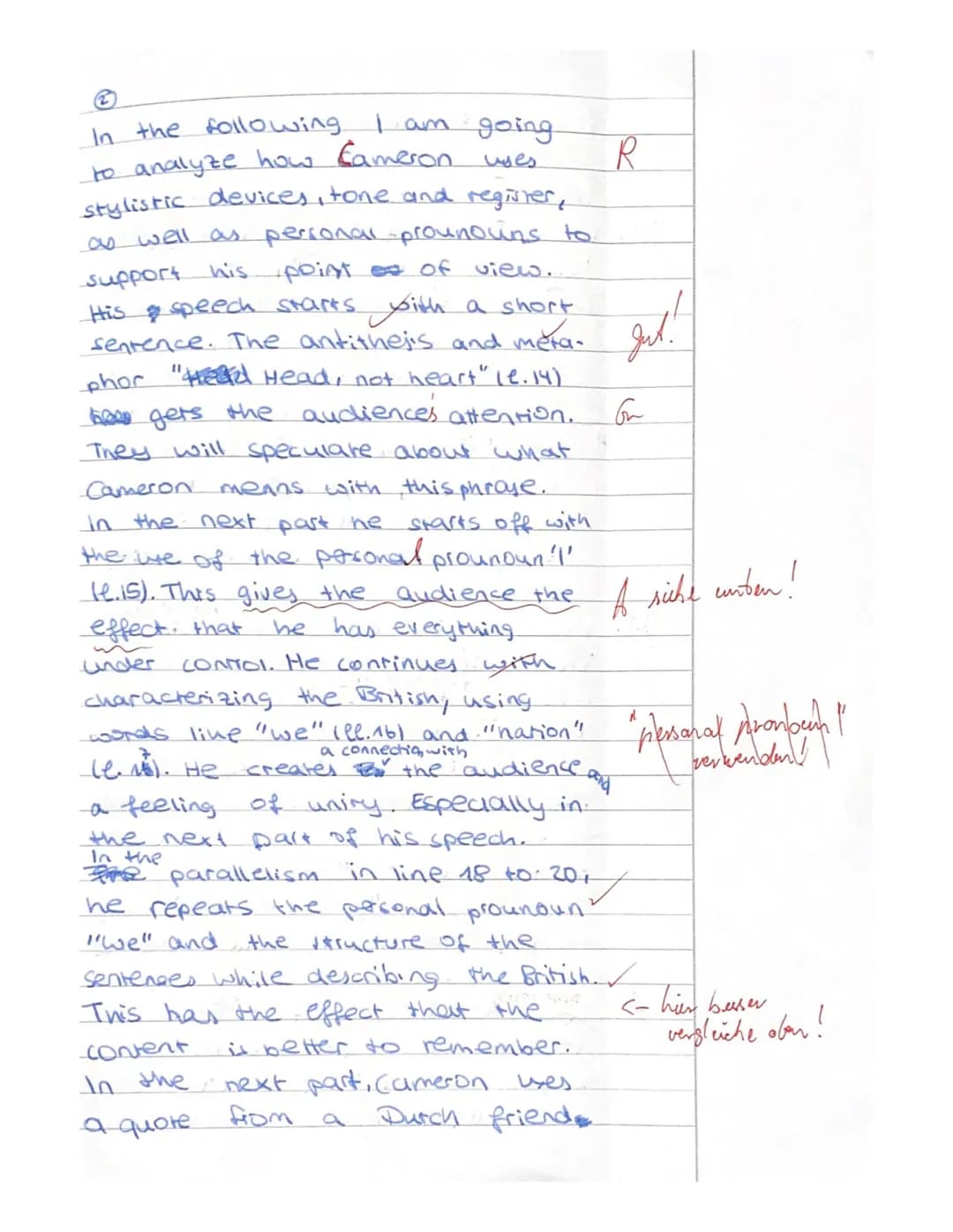 <h2>Aufgabenstellung Teil I</h2>
<h3>Summarize David Cameron's Characterization of the British and their Connection to the EU</h3>
<p>In hi