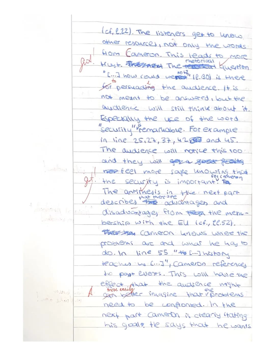 <h2>Aufgabenstellung Teil I</h2>
<h3>Summarize David Cameron's Characterization of the British and their Connection to the EU</h3>
<p>In hi