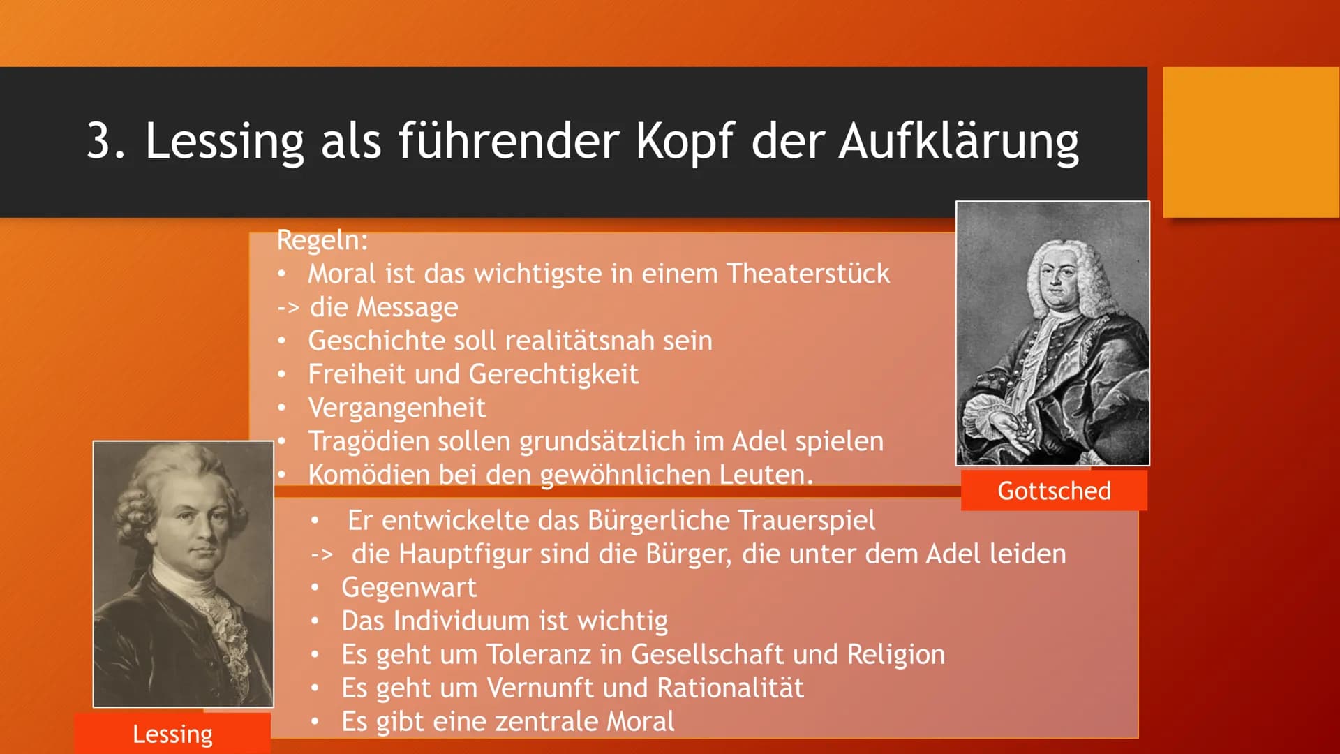 Gotthold Ephraim Lessing
Ein deutscher Schriftsteller der Aufklärung
Vortrag von
Präsentation von # Inhalt
1. Epoche der Aufklärung
2. Biogr