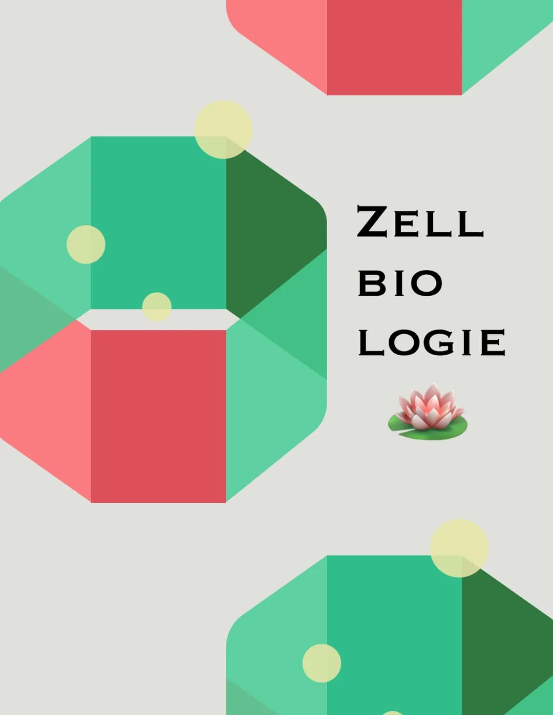 ZELL
BIO
LOGIE # Zellbiologie
## Die Zelle
Eine Zelle (lateinisch cellula ,kleine Kammer, Zelle') ist die kleinste lebende Einheit aller Or