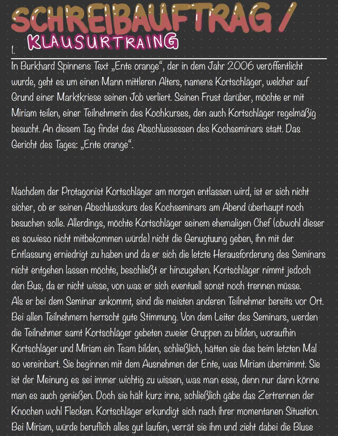 Aus, unter der sie einen roten BH trägt. Das Blut an den Händen seie kein
Problem für sie, an ihrer besten Bluse jedoch schon. Nachdem Korts