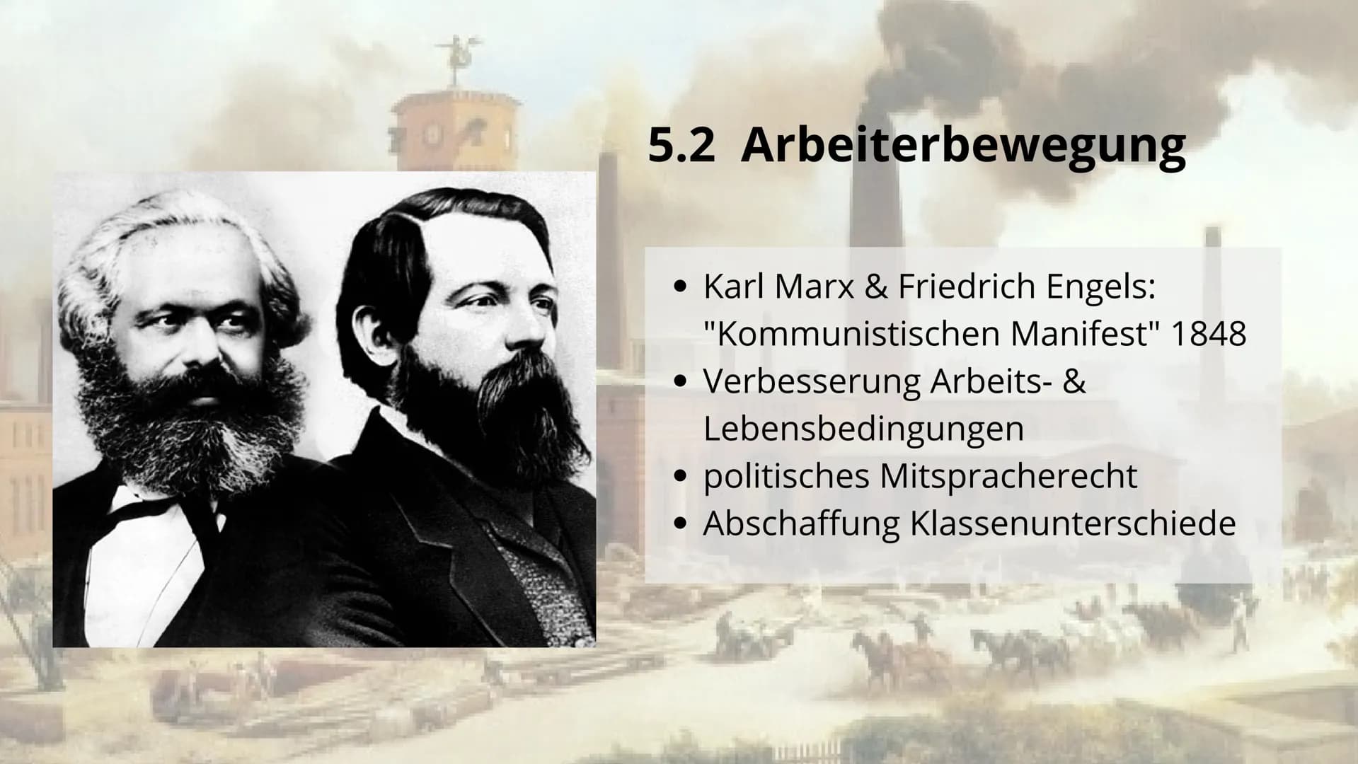 Vortrag Geschichte
Die soziale Frage # Gliederung
1. Soziale Frage
2. Ursachen & Entstehung
3. Kernprobleme
4. Verlauf
5. Lösungsansätze