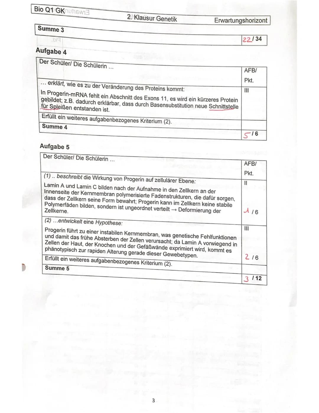 # Bio Q1 GK
# 2. Klausur Genetik
# Erwartungshorizont
## Aufgabe 1
Der Schüler/ Die Schülerin...
Name:
AFB/
Pkt.
VII
... beschriftet die