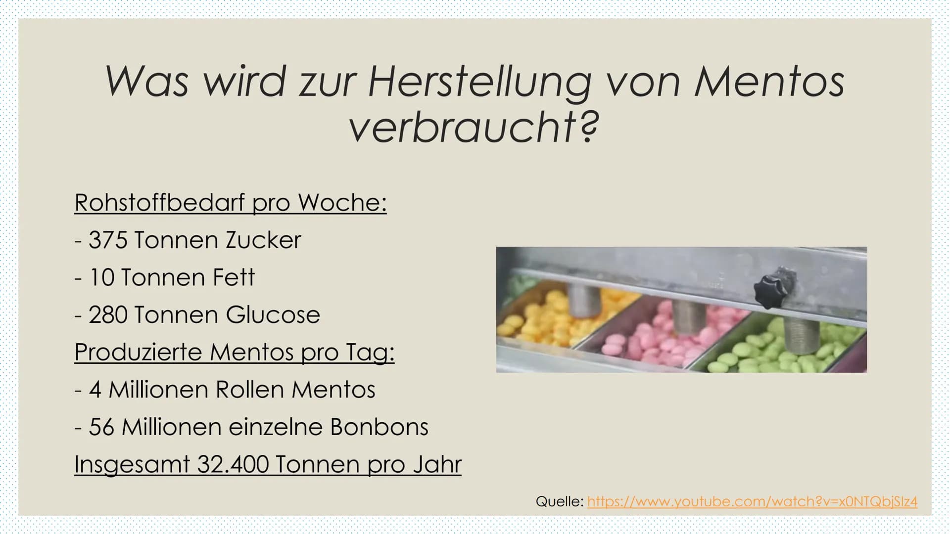 # Mentos
Mentos ist eine Kaubonbon Marke, die die Brüder Michael und Pierre van Melle im Jahr 1932 ursprünglich für ein Pfefferminz- Karamel
