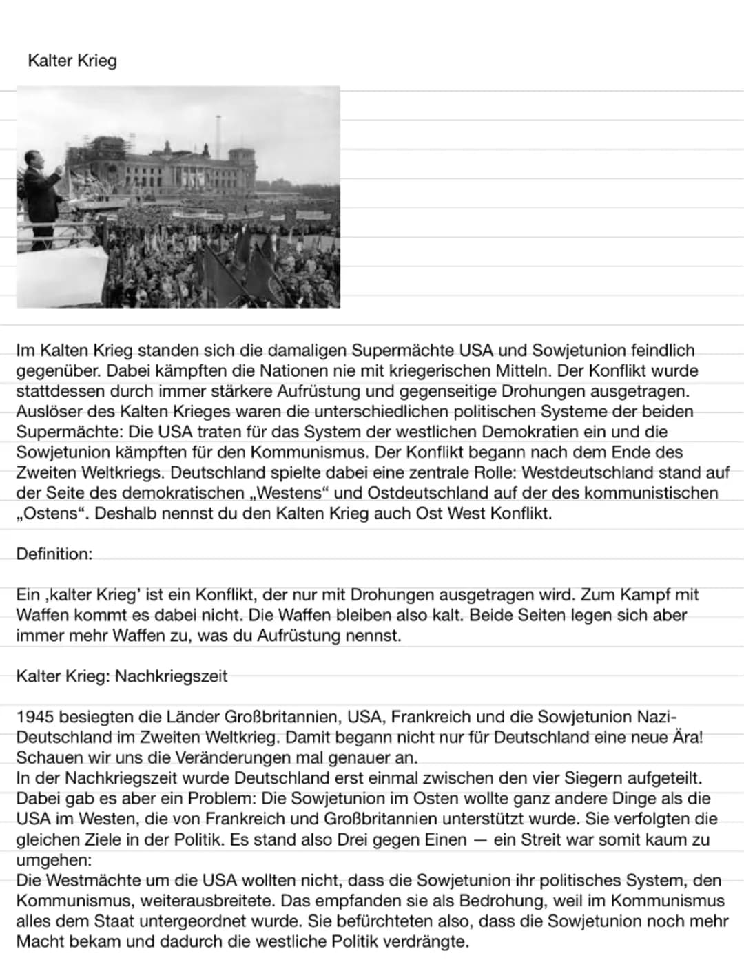 # Containment-Politik: Truman-Doktrin und Marshall-Plan
Die USA beschloss, der Ausbreitung des Kommunismus ein Ende zu setzen. Dafür ordnete