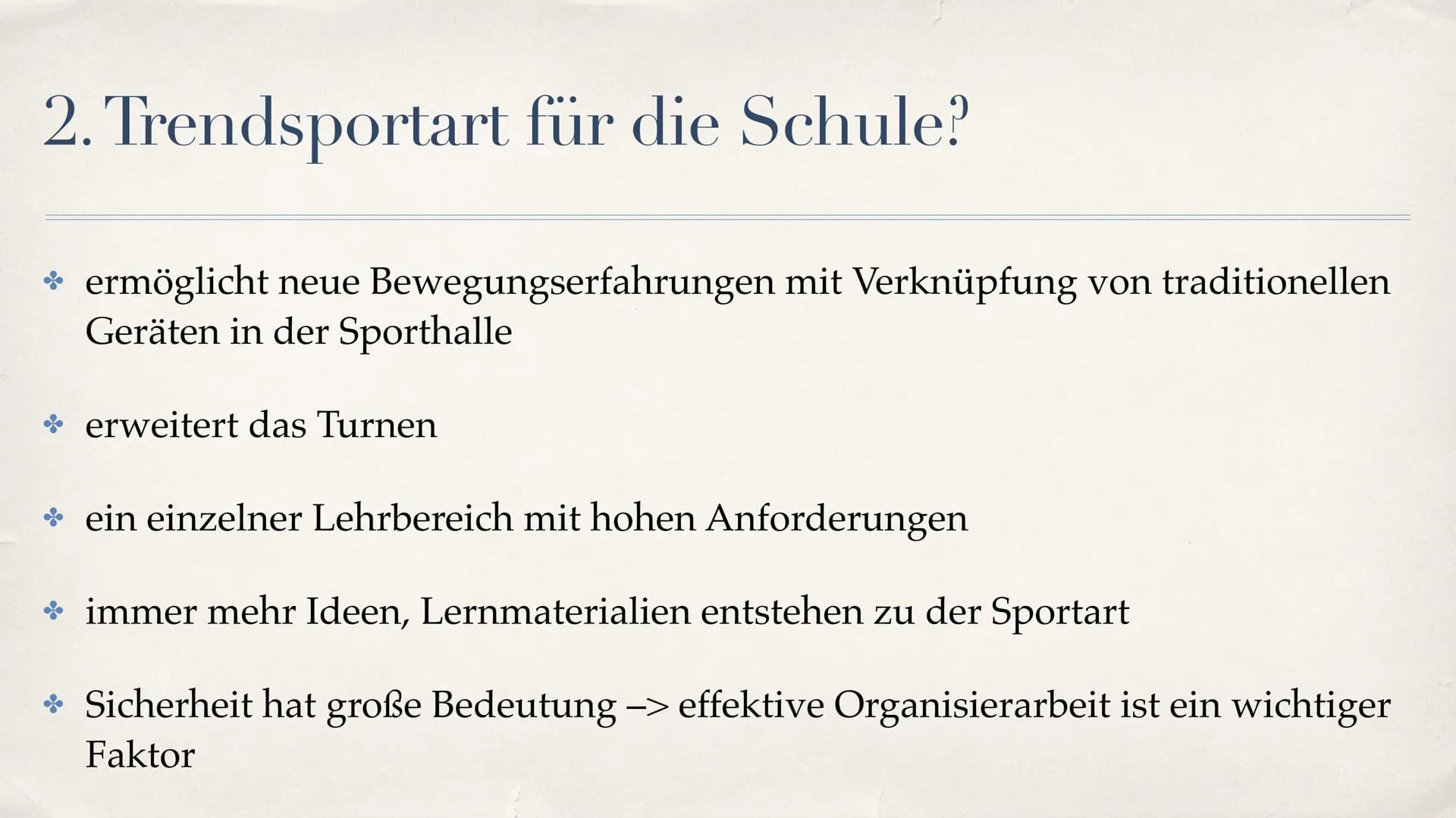 Le Parkour
Von Pepe, Fiona, Nina, Melda ; EF; Sport G4 Dudek # Inhalt
* 1.1.Ursprung des Parkour
* 1.2. Geschichte des Parkour
* 2.Trendspor