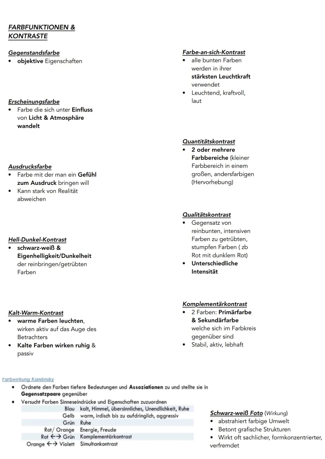 # FARBFUNKTIONEN & KONTRASTE
## Gegenstandsfarbe
* objektive Eigenschaften
## Erscheinungsfarbe
* Farbe die sich unter Einfluss
von Lich