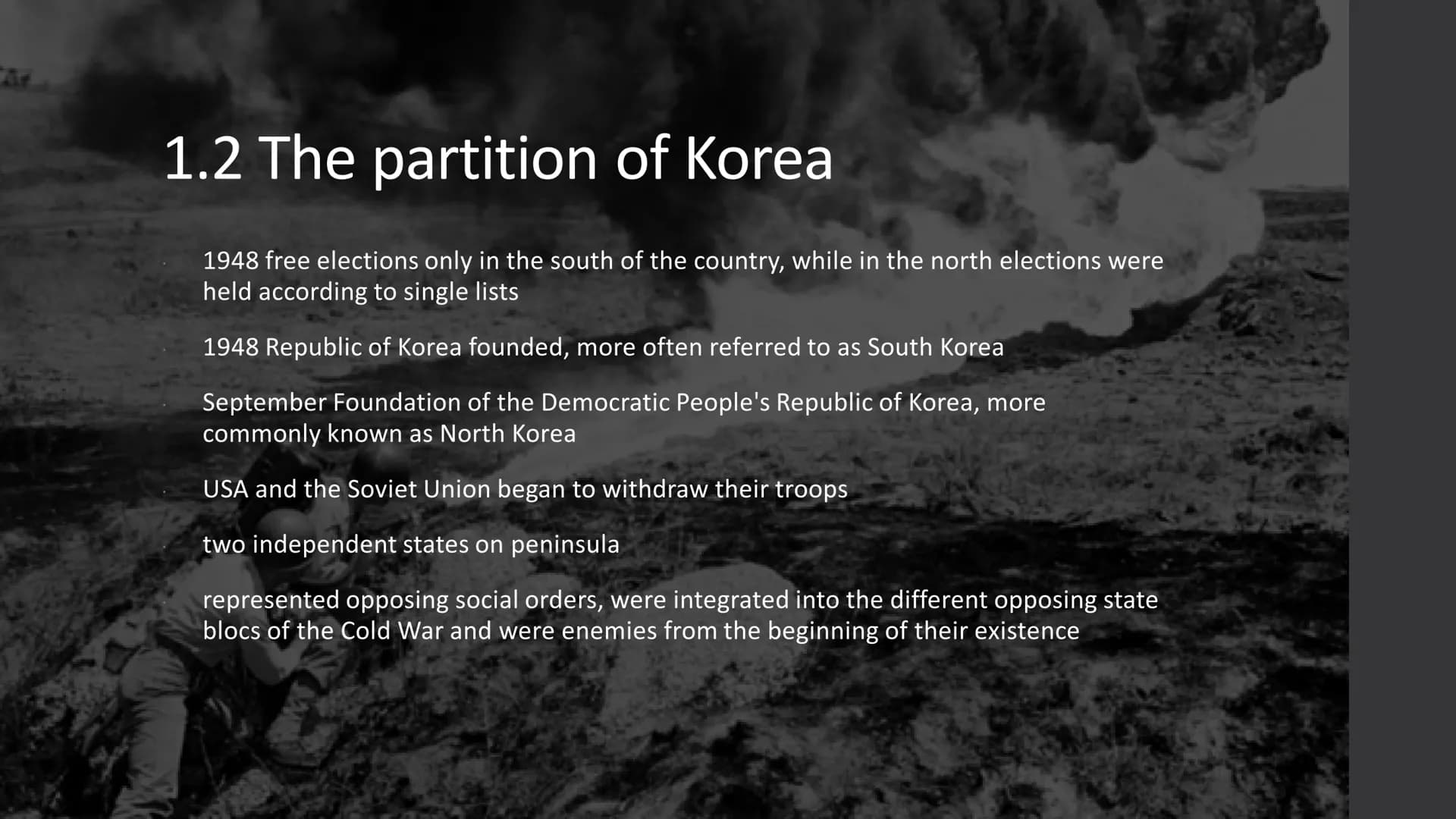 Presentation of
| Korean War
| Vietnam War
| The Hmong
Anita Sinkewitsch, en102 (KEM), 04.10.2021 # Table of contents
1. Korean War
1.1 Gene