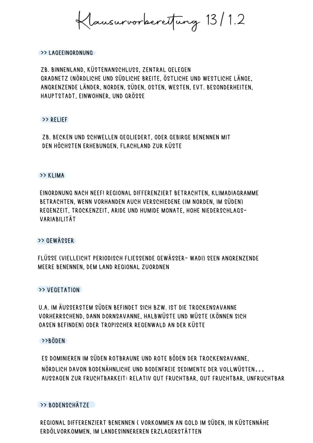 # Klausurvorbereitung 13/1.2
## LAGEEINORDNUNG
ZB. BINNENLAND, KÜSTENANSCHLUSS, ZENTRAL GELEGEN
GRADNETZ (NÖRDLICHE UND SÜDLICHE BREITE, ÖS