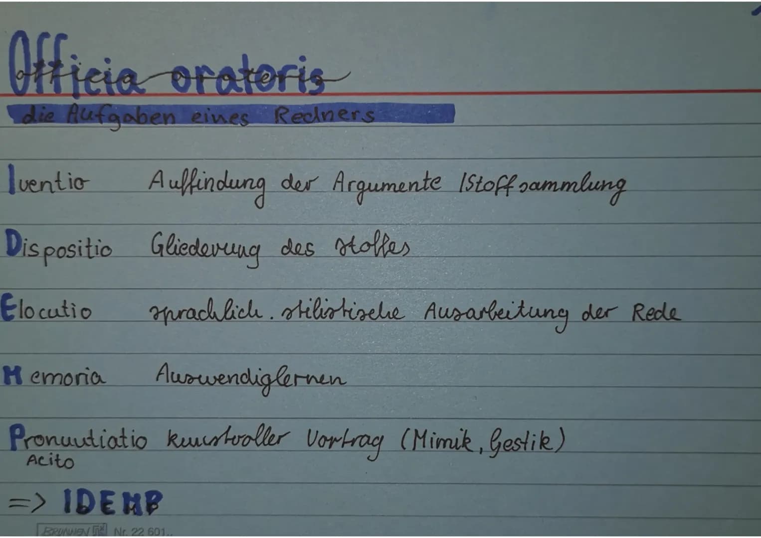 <p>Die antike Rhetorik umfasst die grundlegenden Prinzipien, die ein Redner beachten sollte, um mit seinen Reden zu überzeugen. Die Officia