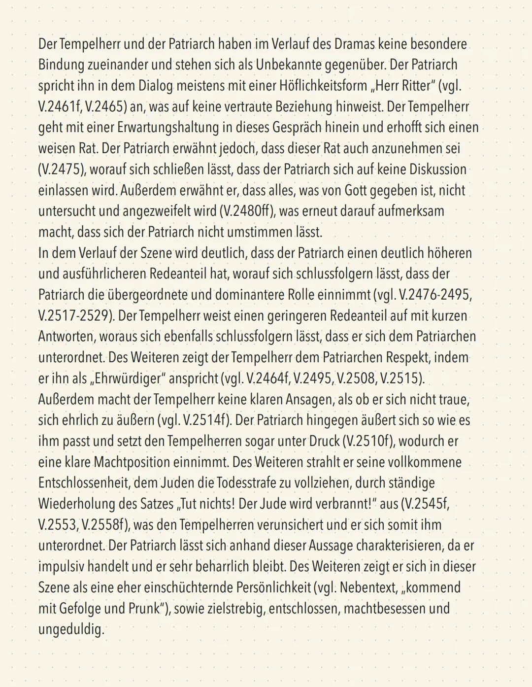 ## QRAMENSZENENANALYSE 4.2.
Der 2. Auftritt des 4. Aufzuges des fünfaktigen dramatischen Gedichtes „Nathan der
Weise", welches 1779 in der E