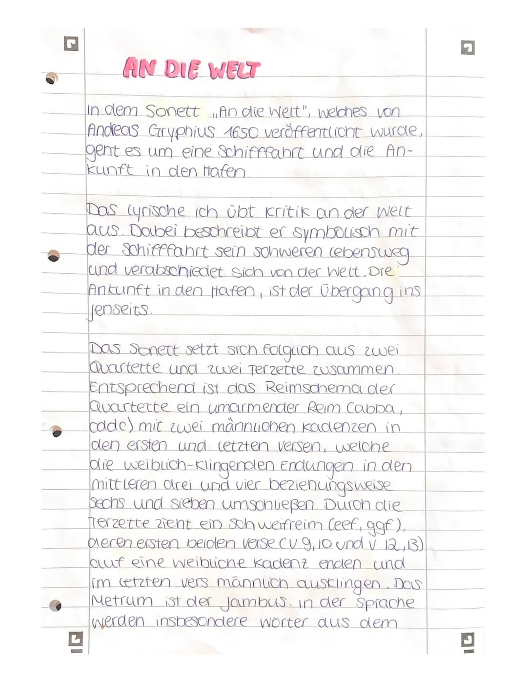 # Das Leben als Schifffahrt - Ein barockes Sonett analysieren
1 Das Leben als Schifffahrt - Tauschen Sie sich darüber aus, welche Assoziati