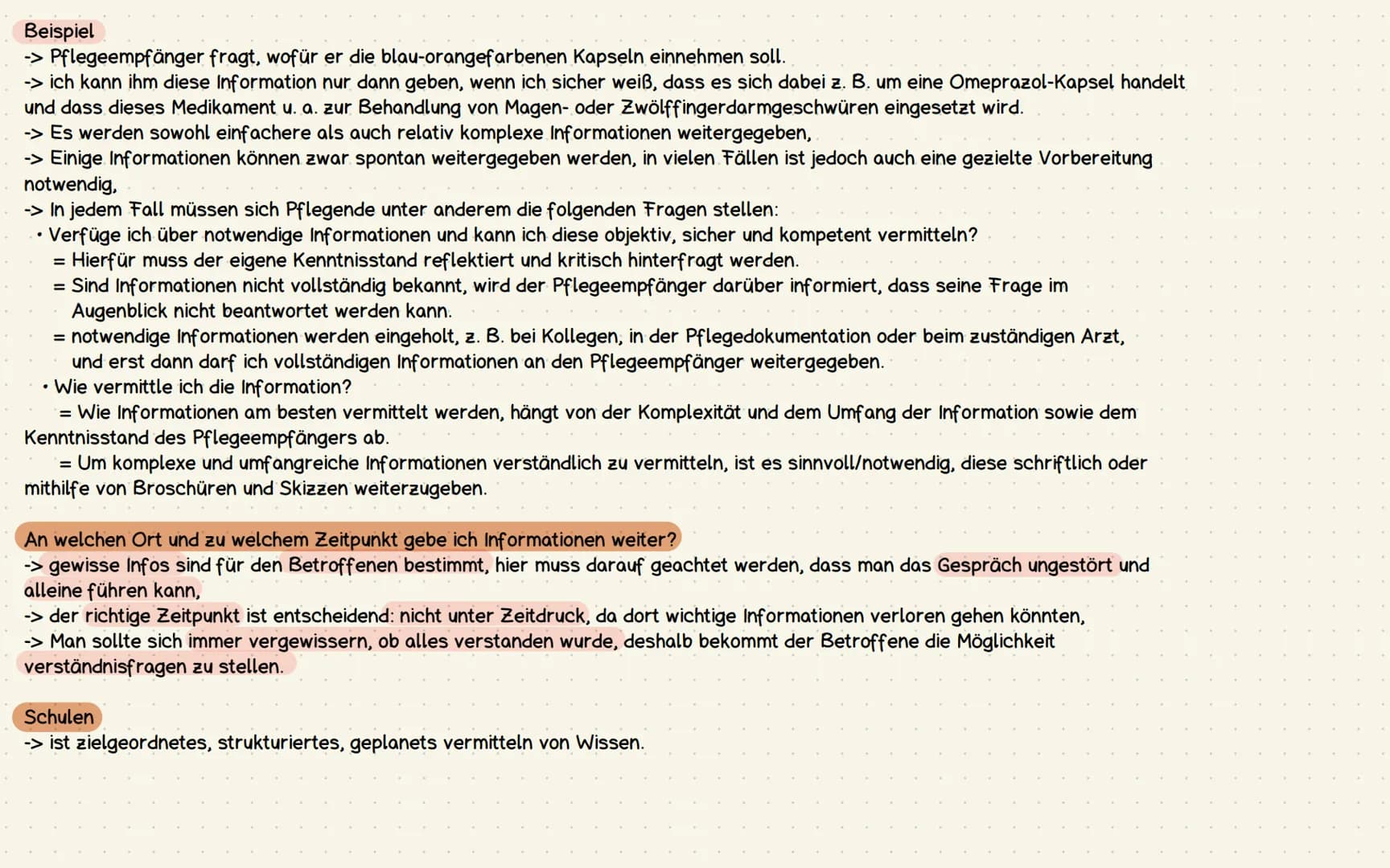 # Informieren, Schulen, Anleiten und Beraten
## Kompetent pflegen
- Informieren, Schulen, Anleiten und Beraten von Pflegeempfängern sind Te
